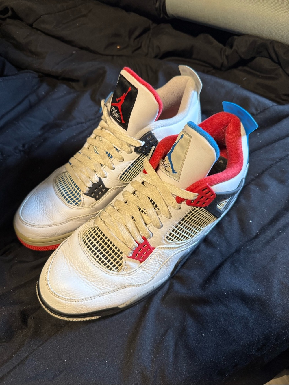 Jordan White Red Blue Retro Basketball Sneakers